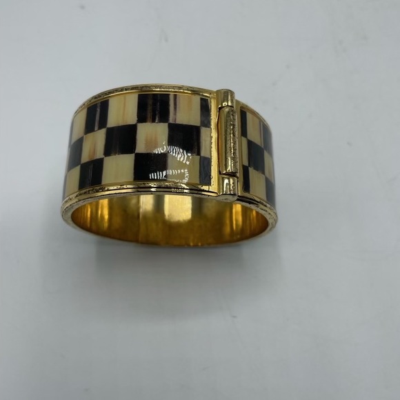 Mackenzie-Childs wide cuff Courtly Check bracelet w box - Picture 4 of 5